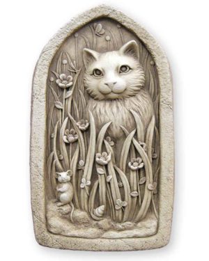 Cast Stone Plaque Featuring Cats Backyard Explorer